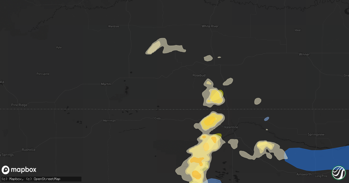 Hail map in Saint Francis, SD on July 30, 2026