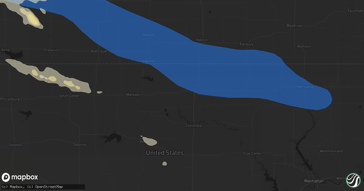 Hail map in Scandia, KS on July 30, 2026