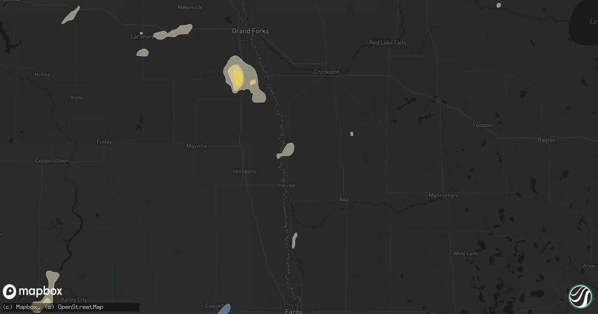 Hail map in Shelly, MN on July 30, 2026