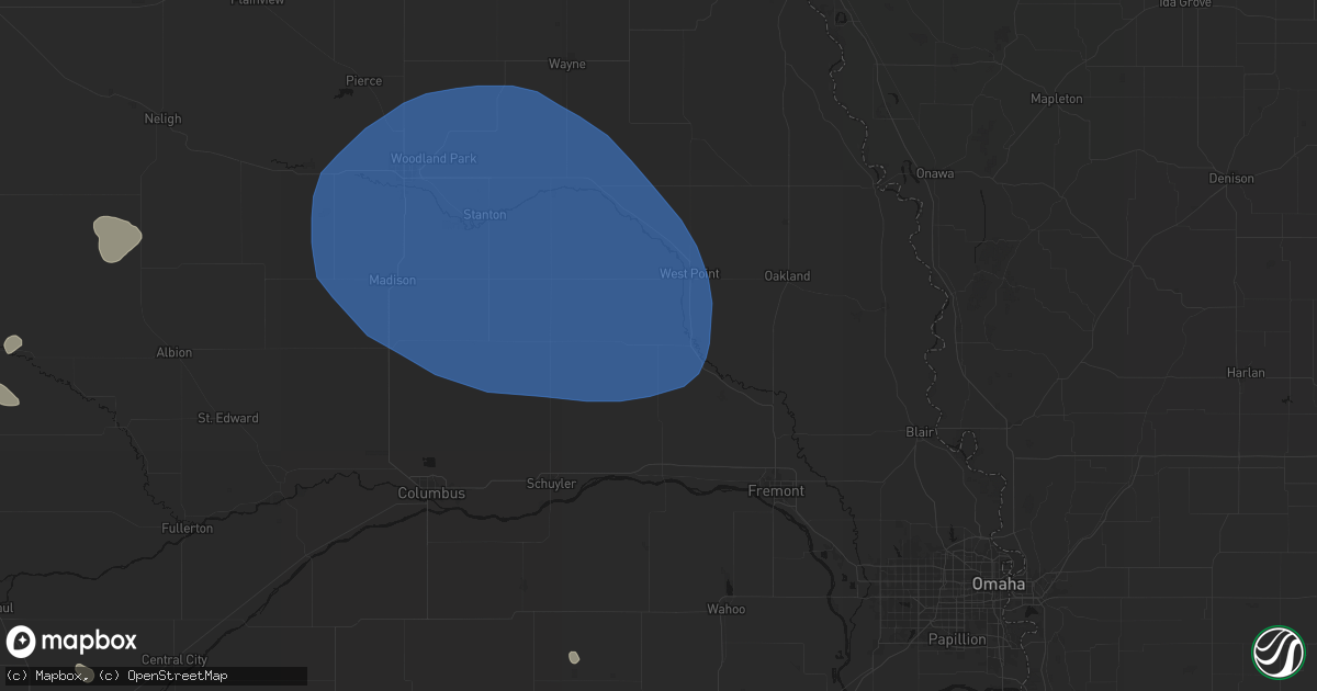 Hail map in Snyder, NE on July 30, 2026