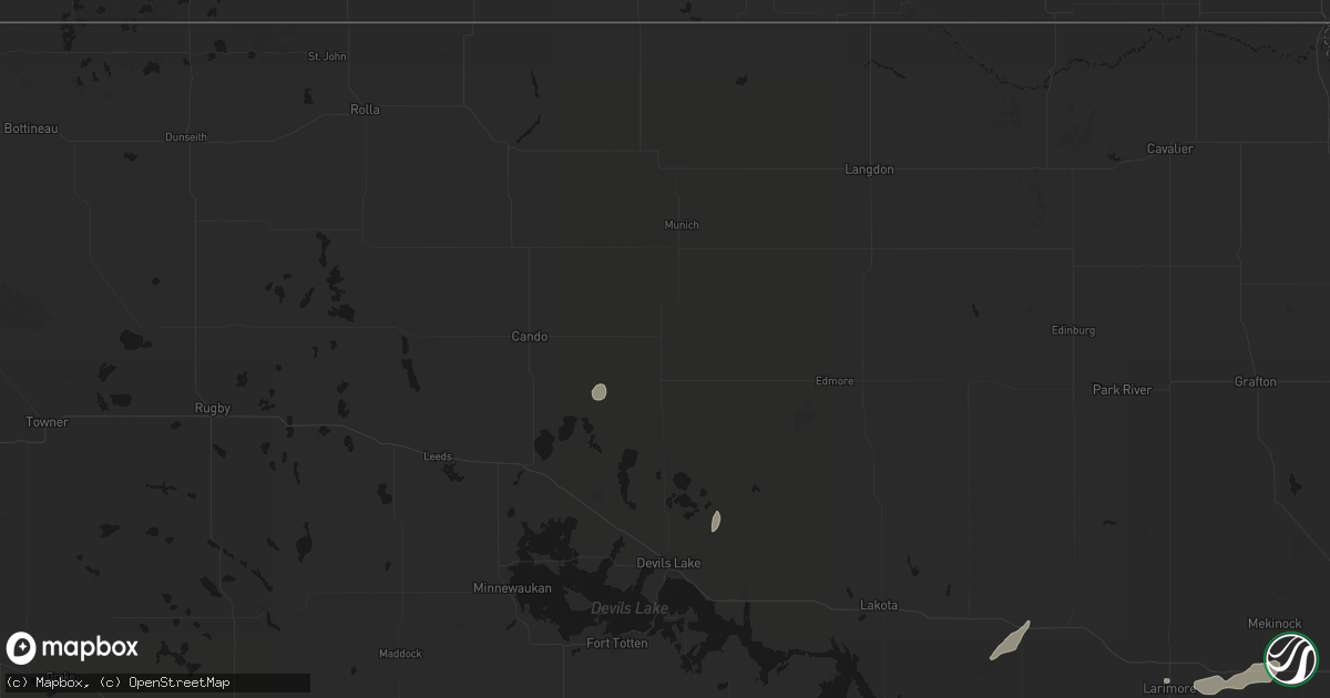 Hail map in Starkweather, ND on July 30, 2026