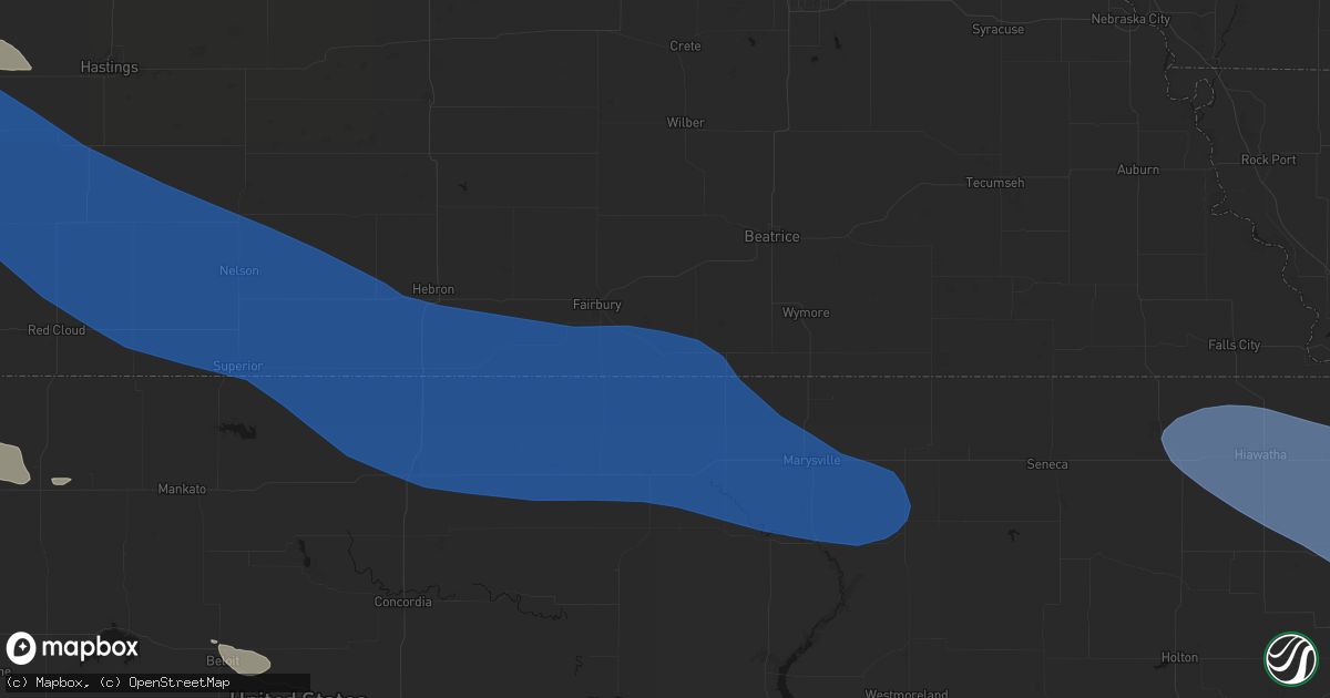 Hail map in Steele City, NE on July 30, 2026