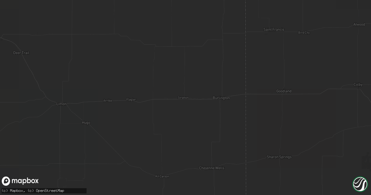 Hail map in Stratton, CO on July 30, 2026