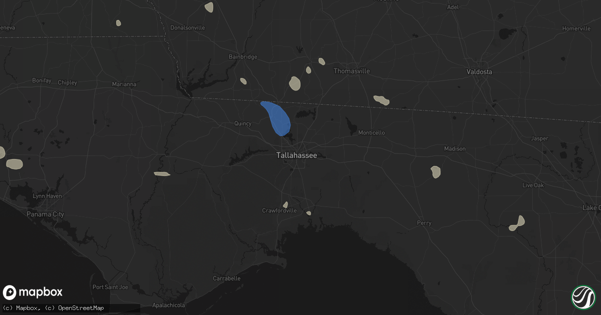 Hail map in Tallahassee, FL on July 30, 2026