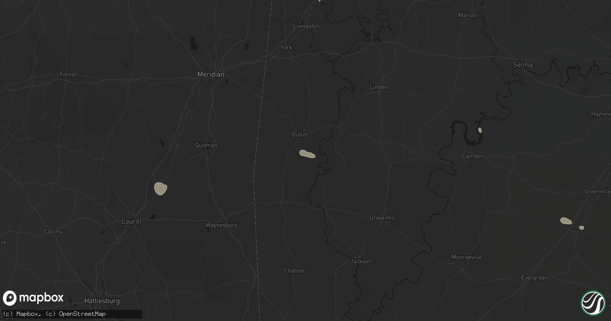 Hail map in Toxey, AL on July 30, 2026