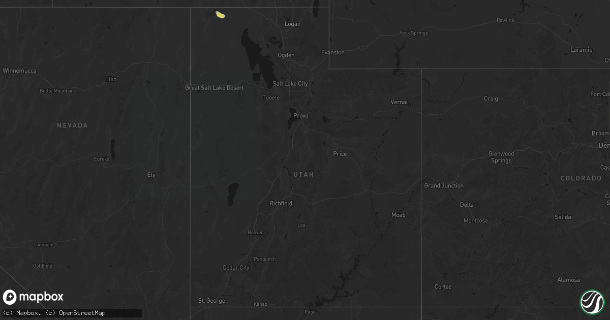 Hail map in Utah on July 30, 2026