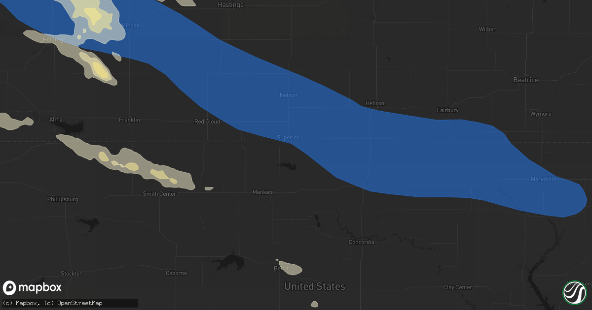 Hail map in Webber, KS on July 30, 2026
