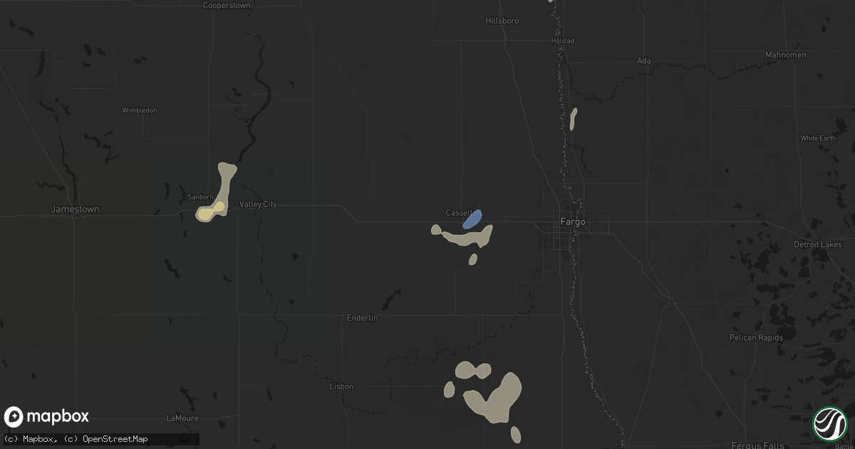 Hail map in Wheatland, ND on July 30, 2026