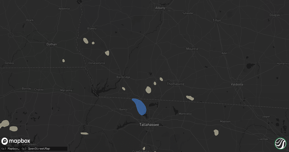 Hail map in Whigham, GA on July 30, 2026
