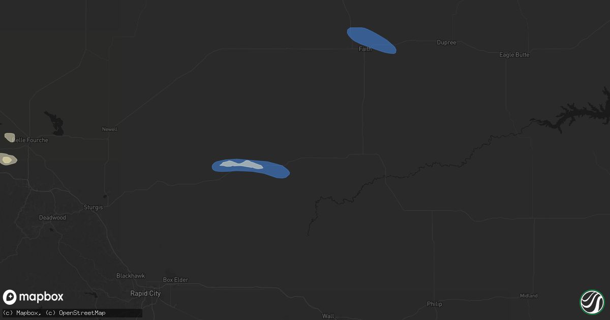 Hail map in White Owl, SD on July 30, 2026