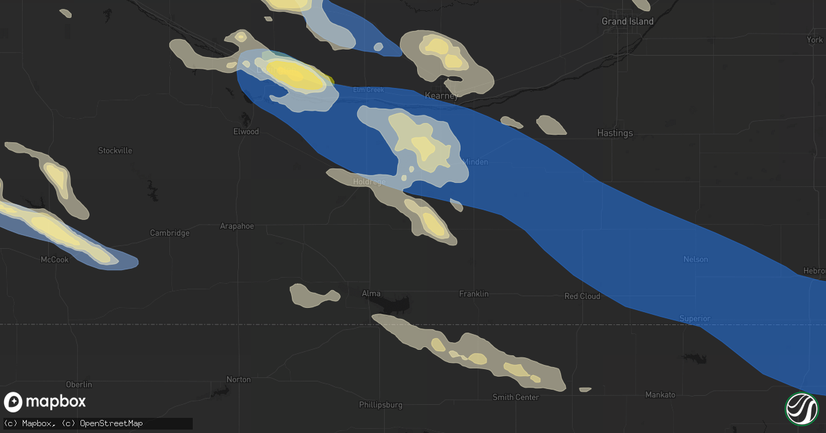 Hail map in Wilcox, NE on July 30, 2026