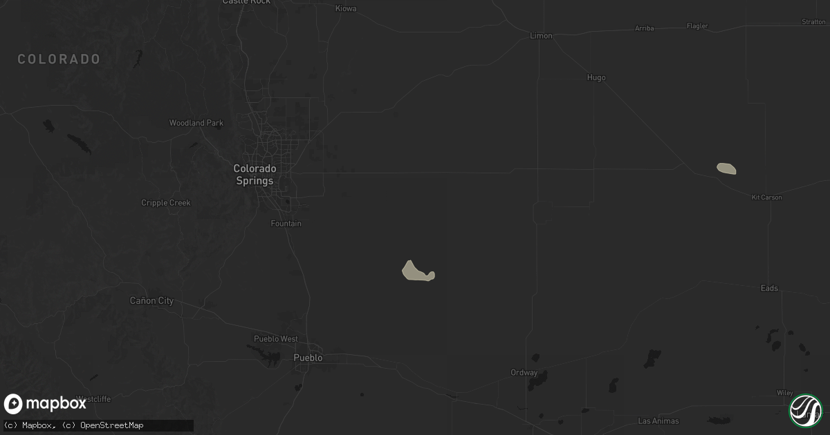 Hail map in Yoder, CO on July 30, 2026