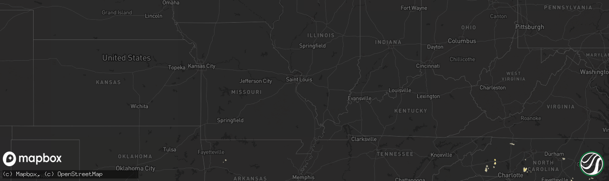 Hail map in Arkansas on July 31, 2011