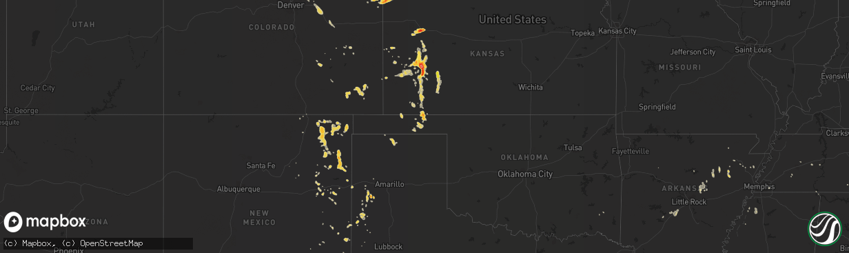 Hail map on July 31, 2013