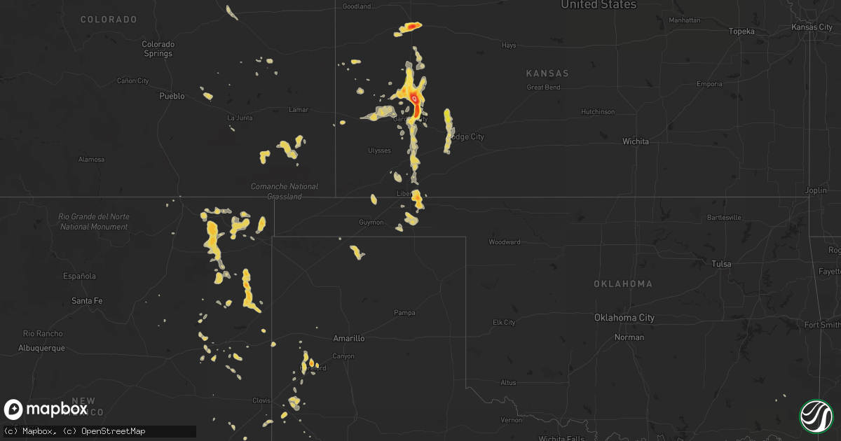 Hail map on July 31, 2013