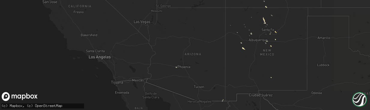 Hail map in Arizona on July 31, 2014