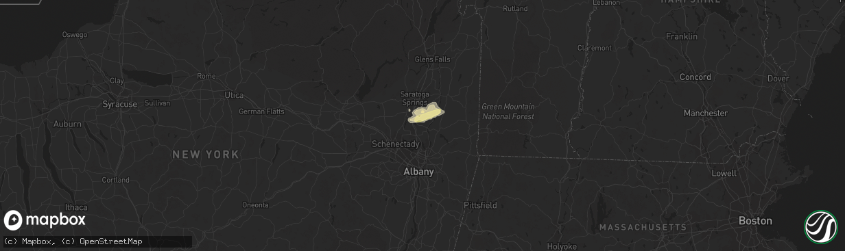 Hail map in Mechanicville, NY on July 31, 2014