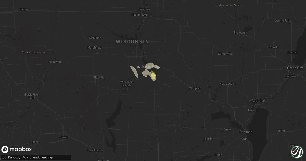 Hail map in Plover, WI on July 31, 2014