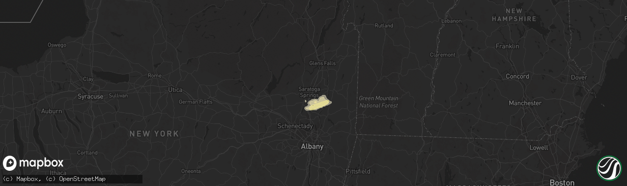 Hail map in Saratoga Springs, NY on July 31, 2014