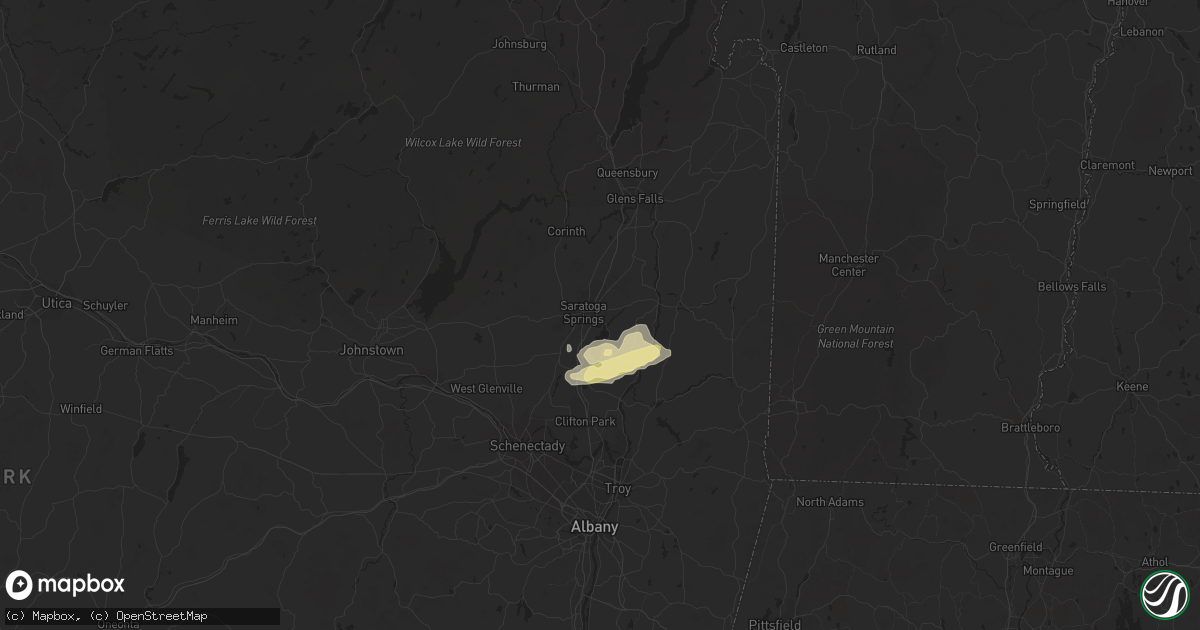 Hail map in Saratoga Springs, NY on July 31, 2014