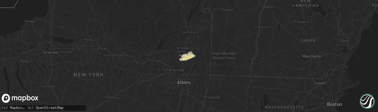 Hail map in Stillwater, NY on July 31, 2014