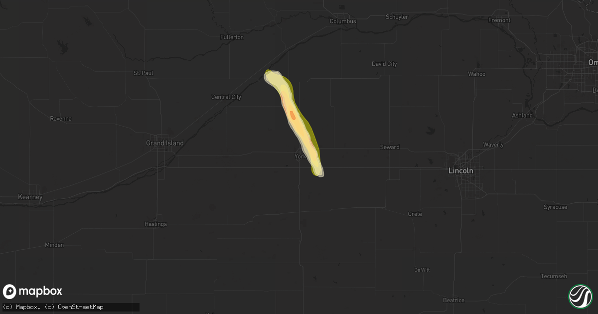 Hail map in York, NE on July 31, 2014