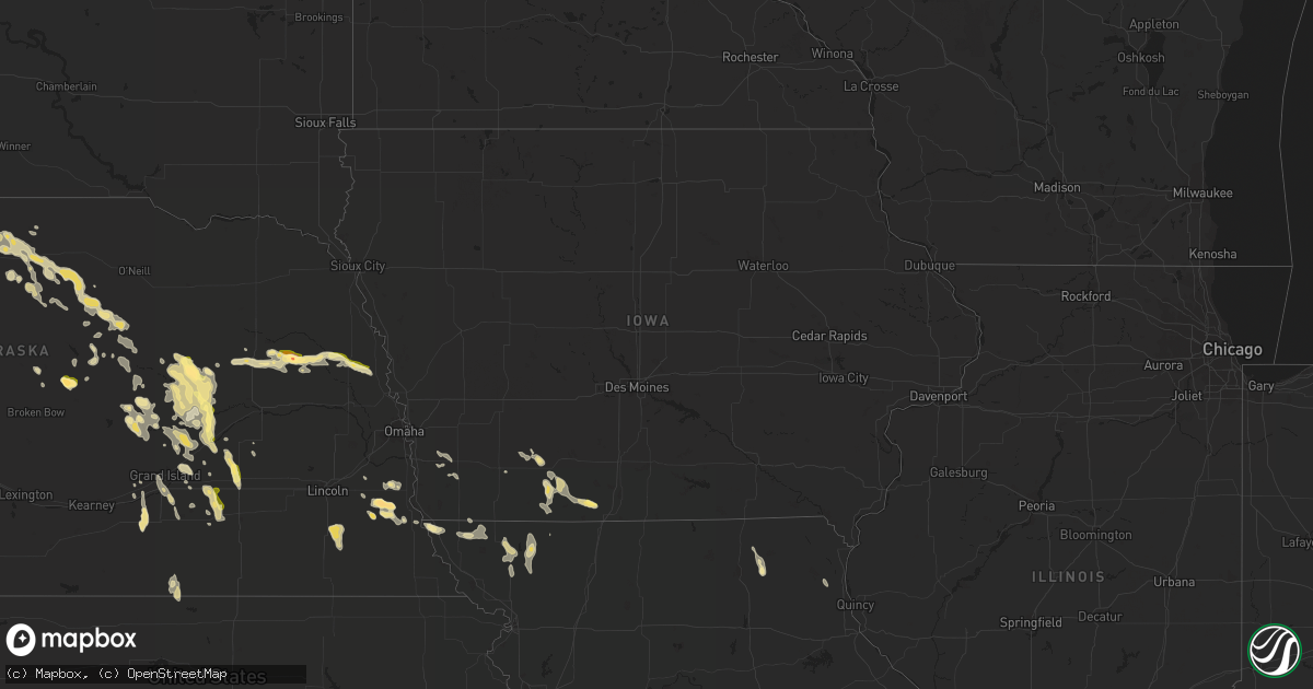 Hail map in Iowa on July 31, 2015