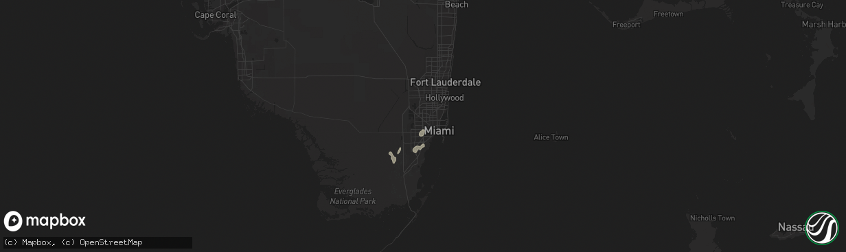 Hail map in Miami, FL on July 31, 2015