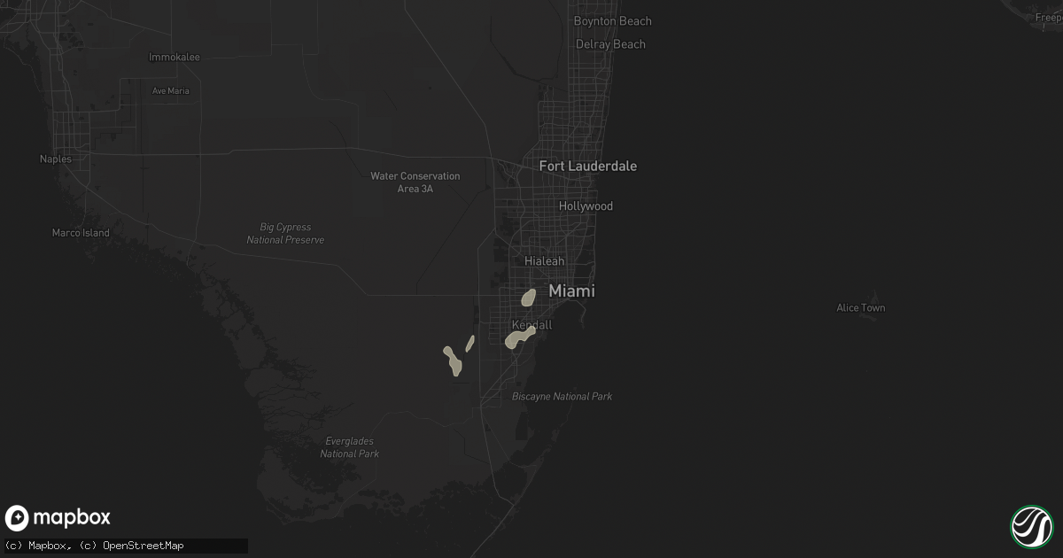 Hail map in Miami, FL on July 31, 2015