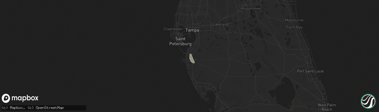 Hail map in Ellenton, FL on July 31, 2016