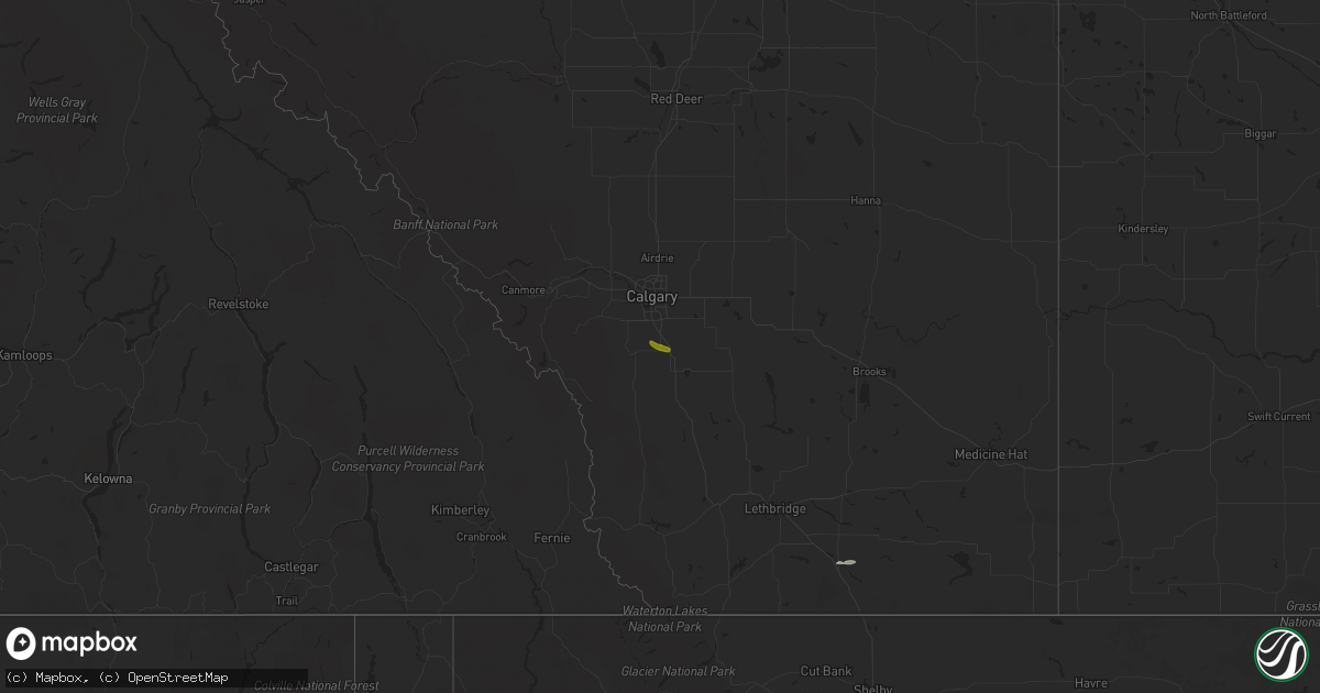 Hail map on July 31, 2016