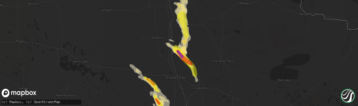 Hail map in Alvarado, MN on July 31, 2017