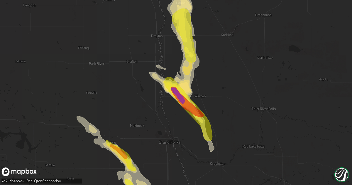 Hail map in Alvarado, MN on July 31, 2017