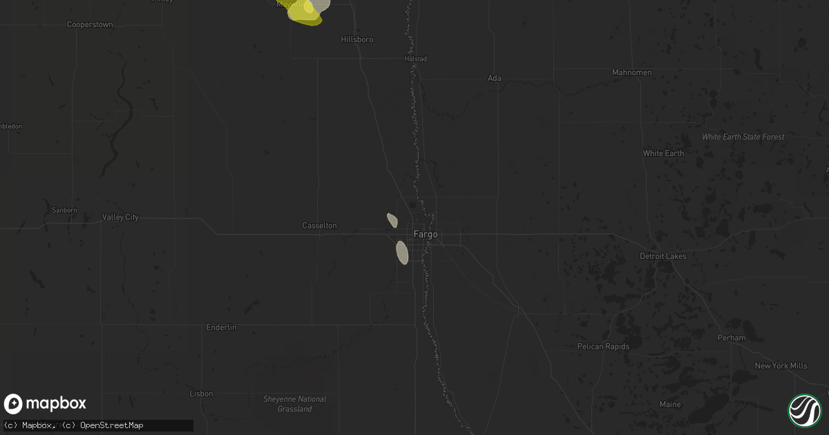 Hail map in Fargo, ND on July 31, 2017