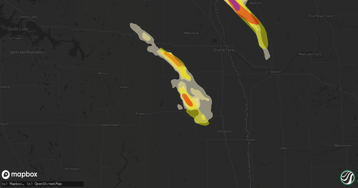 Hail map in Hatton, ND on July 31, 2017