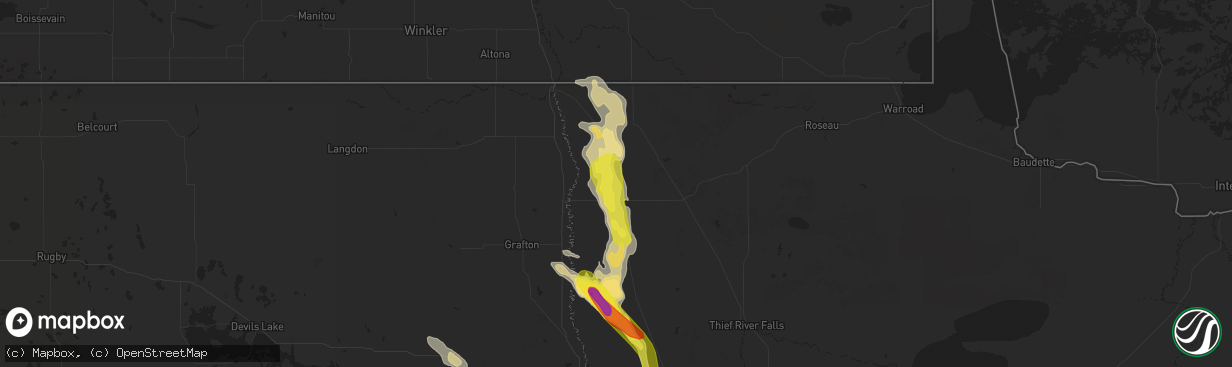 Hail map in Kennedy, MN on July 31, 2017