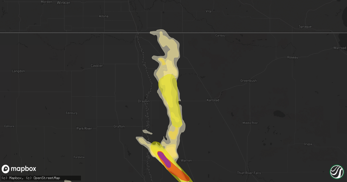 Hail map in Kennedy, MN on July 31, 2017