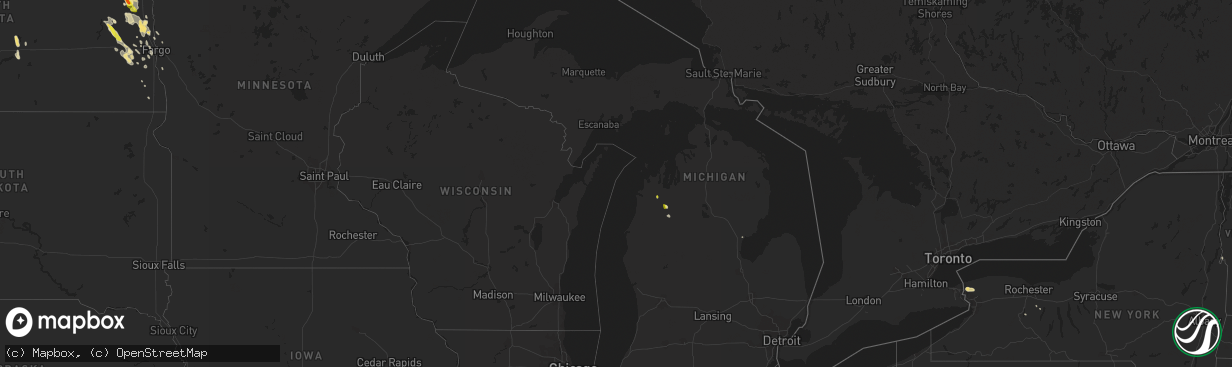 Hail map in Michigan on July 31, 2017