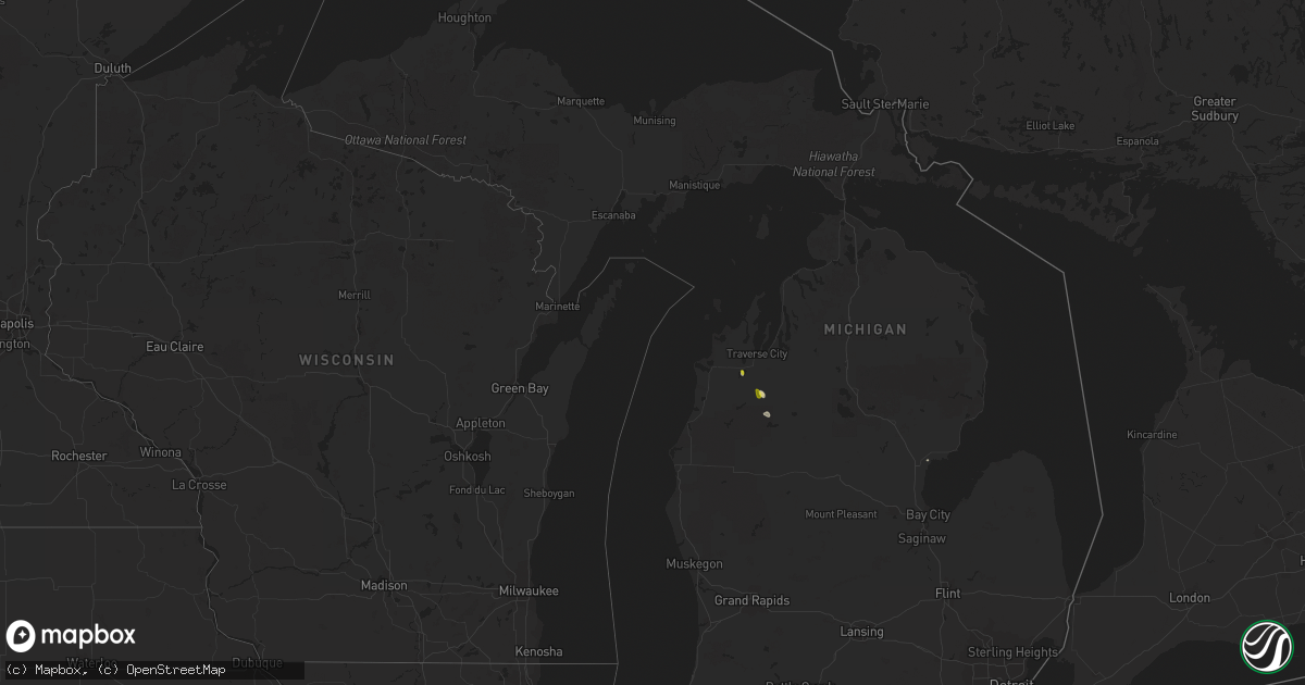 Hail map in Michigan on July 31, 2017