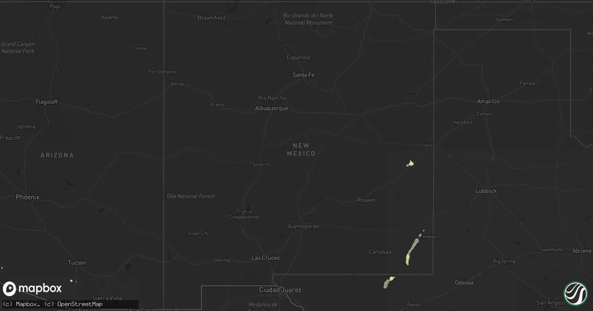 Hail map in New Mexico on July 31, 2017