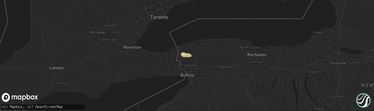 Hail map in Sanborn, NY on July 31, 2017