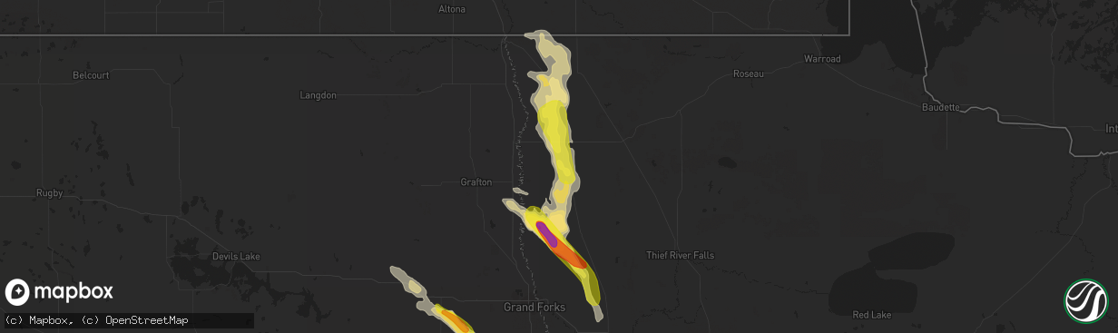 Hail map in Stephen, MN on July 31, 2017