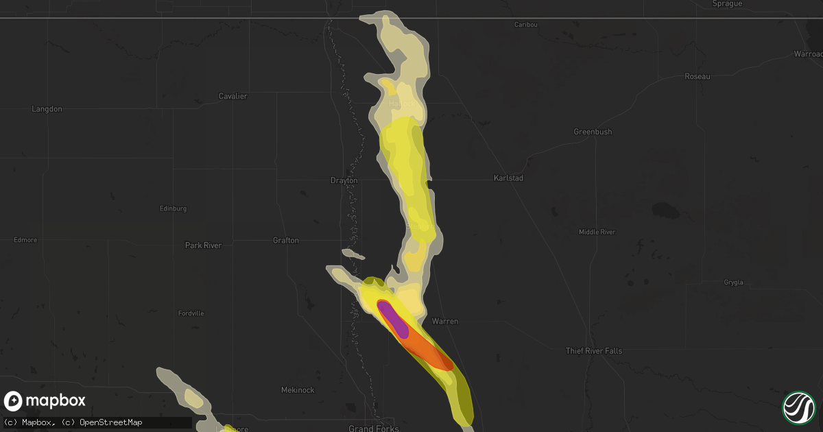 Hail map in Stephen, MN on July 31, 2017