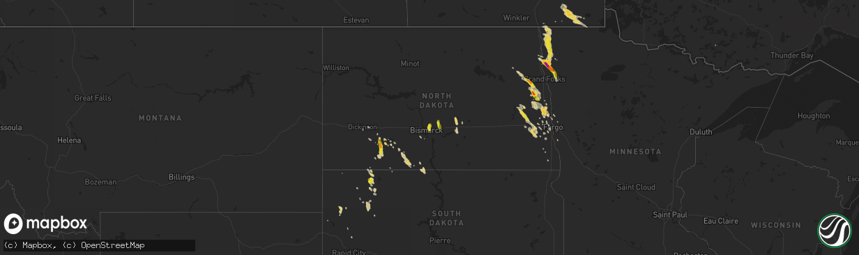 Hail map on July 31, 2017