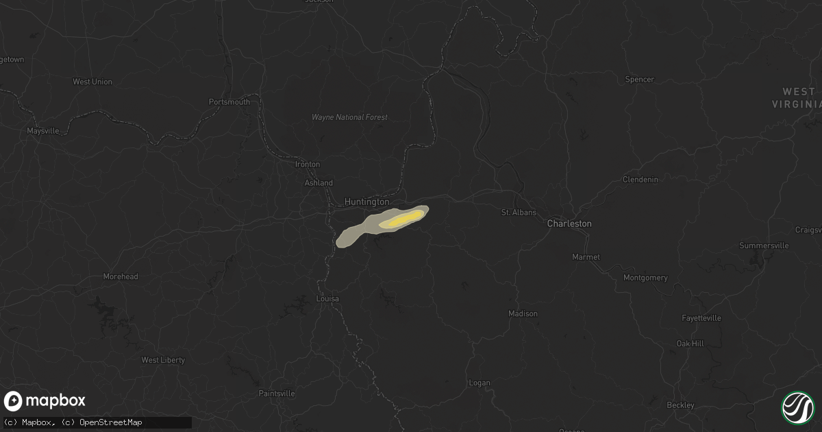 Hail map in Barboursville, WV on July 31, 2018