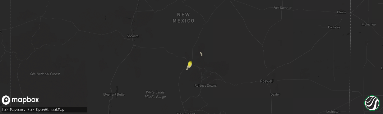 Hail map in Carrizozo, NM on July 31, 2018