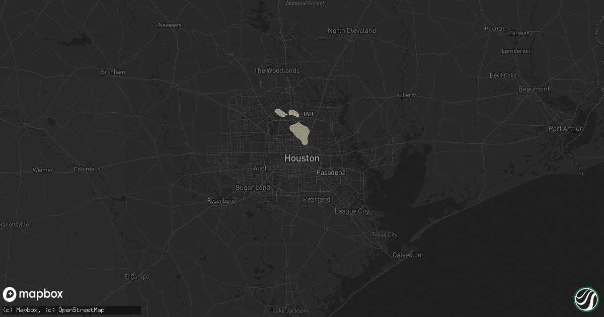 Hail map in Houston, TX on July 31, 2018