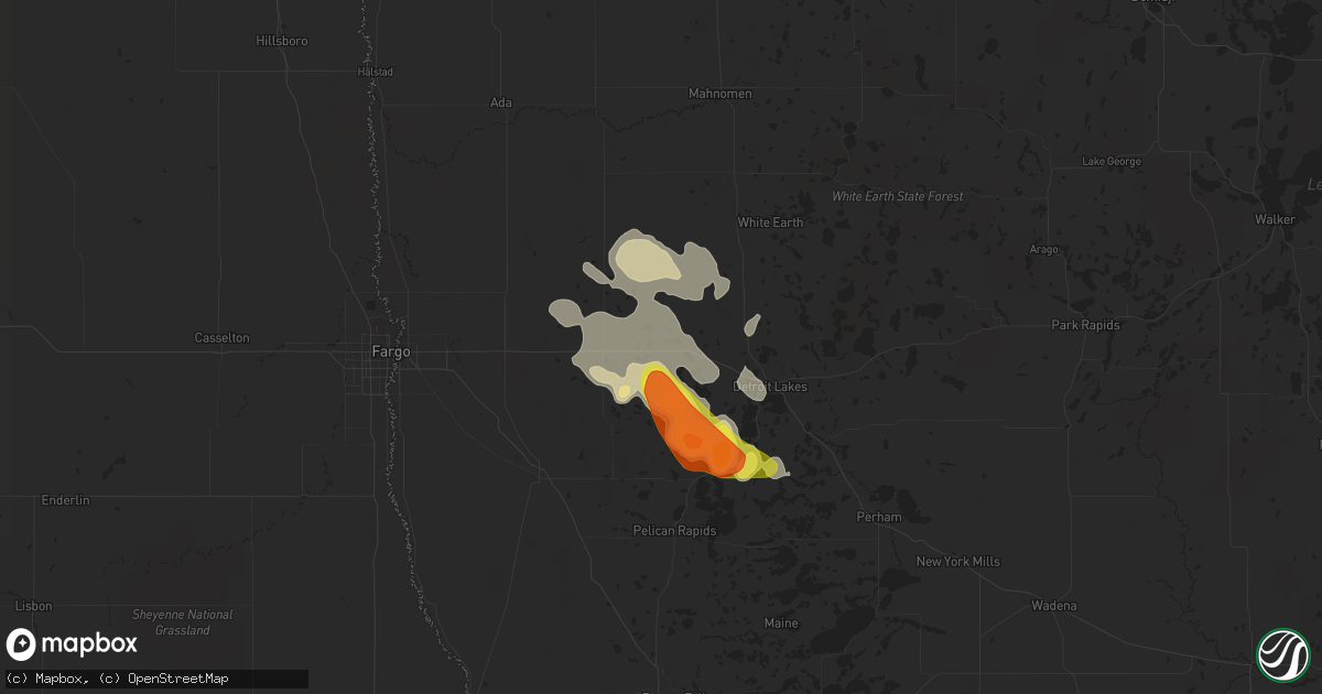 Hail map in Lake Park, MN on July 31, 2018