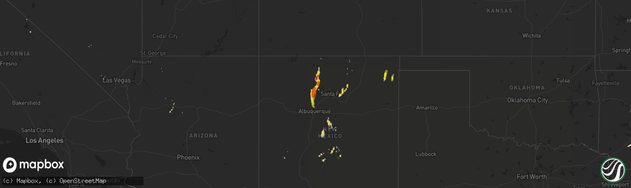 Hail map on July 31, 2018