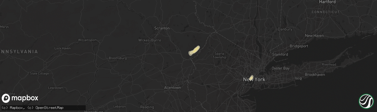 Hail map in East Stroudsburg, PA on July 31, 2019